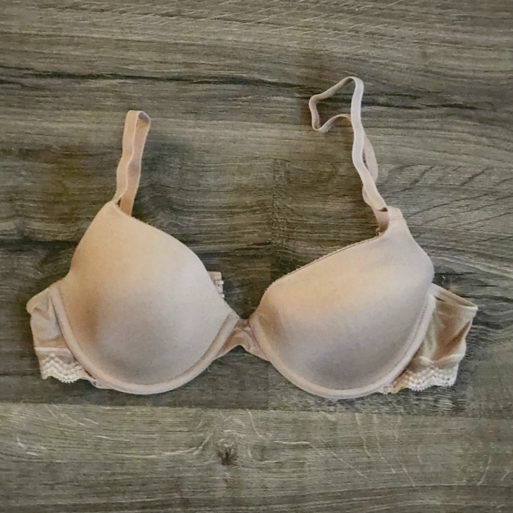 Calvin Klein Satin Nude Bra Sz 34B